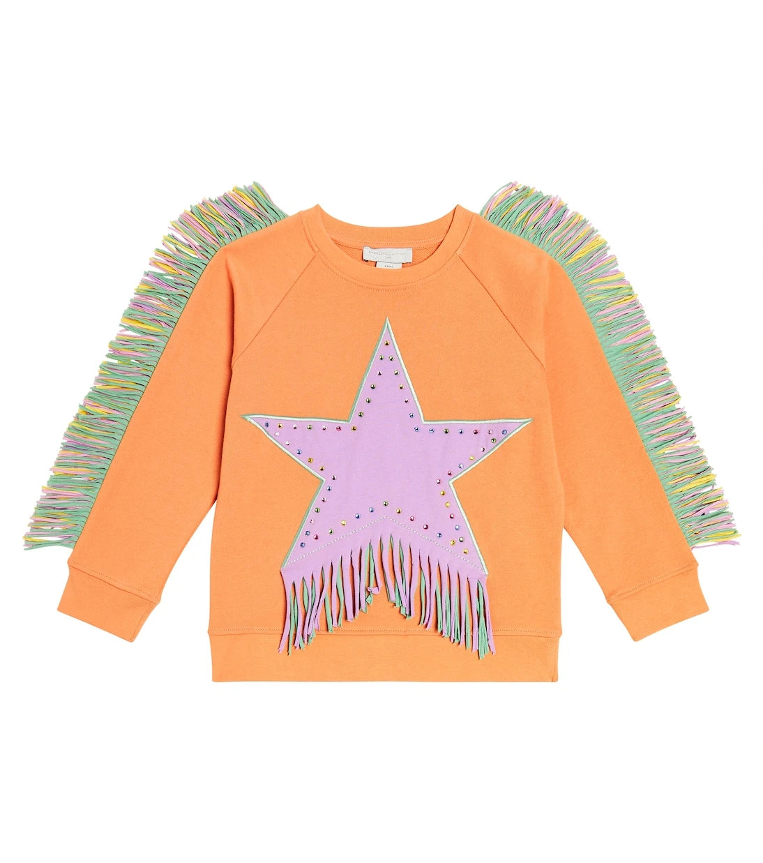 Stella McCartney Kids - Fringed cotton jersey sweatshirt