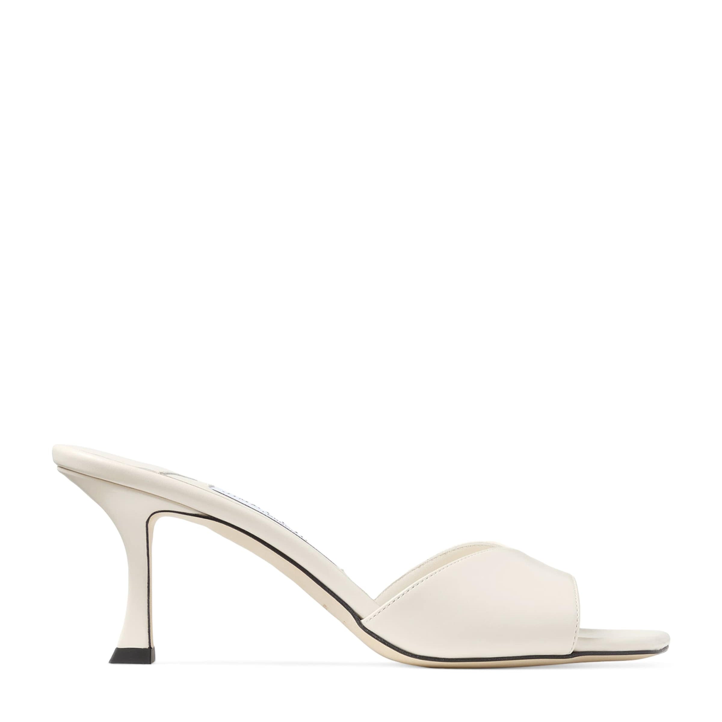 Jimmy Choo White Skye 70 Leather Mules