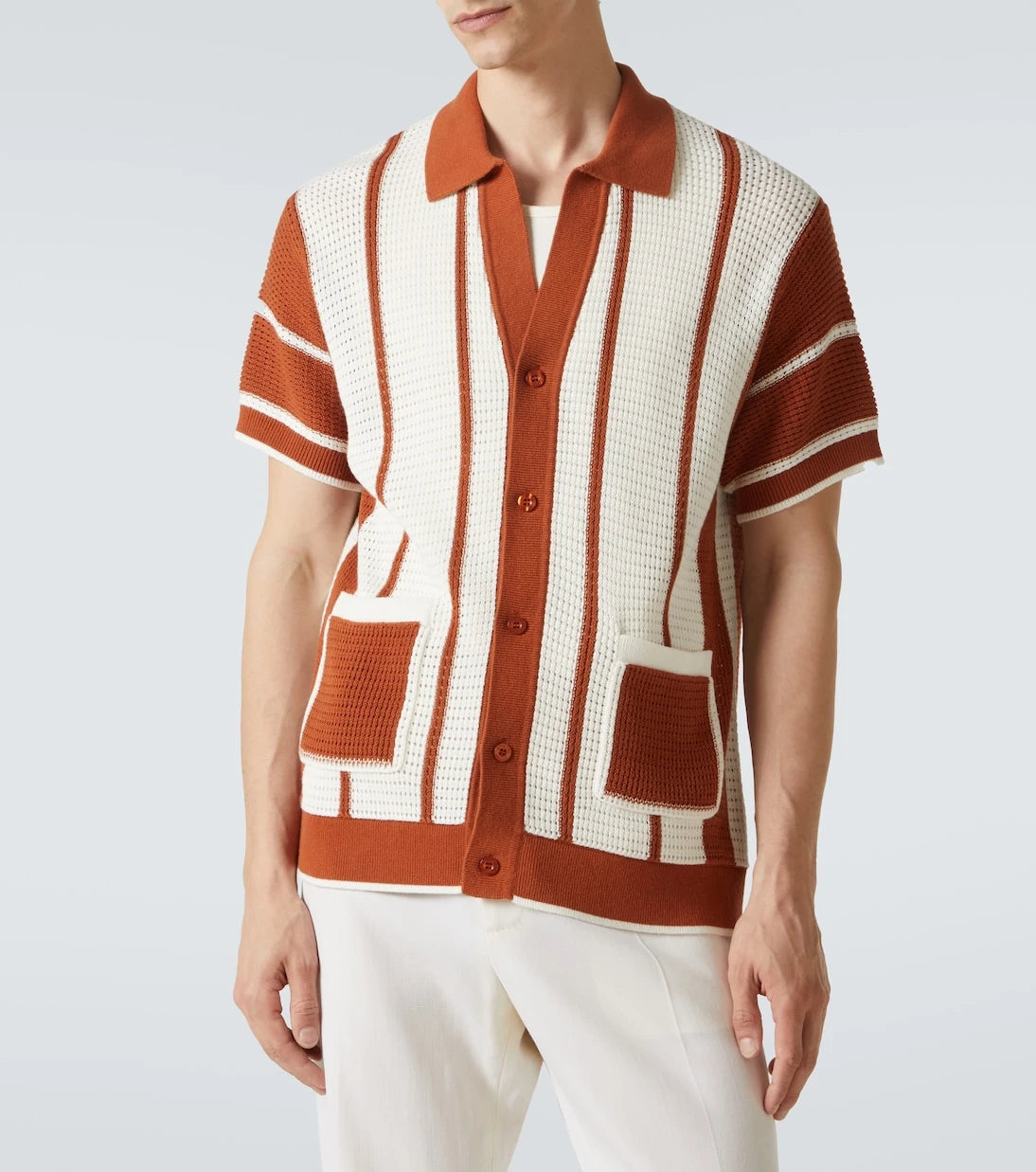 Frescobol Carioca - Fabricio crochet cotton shirt