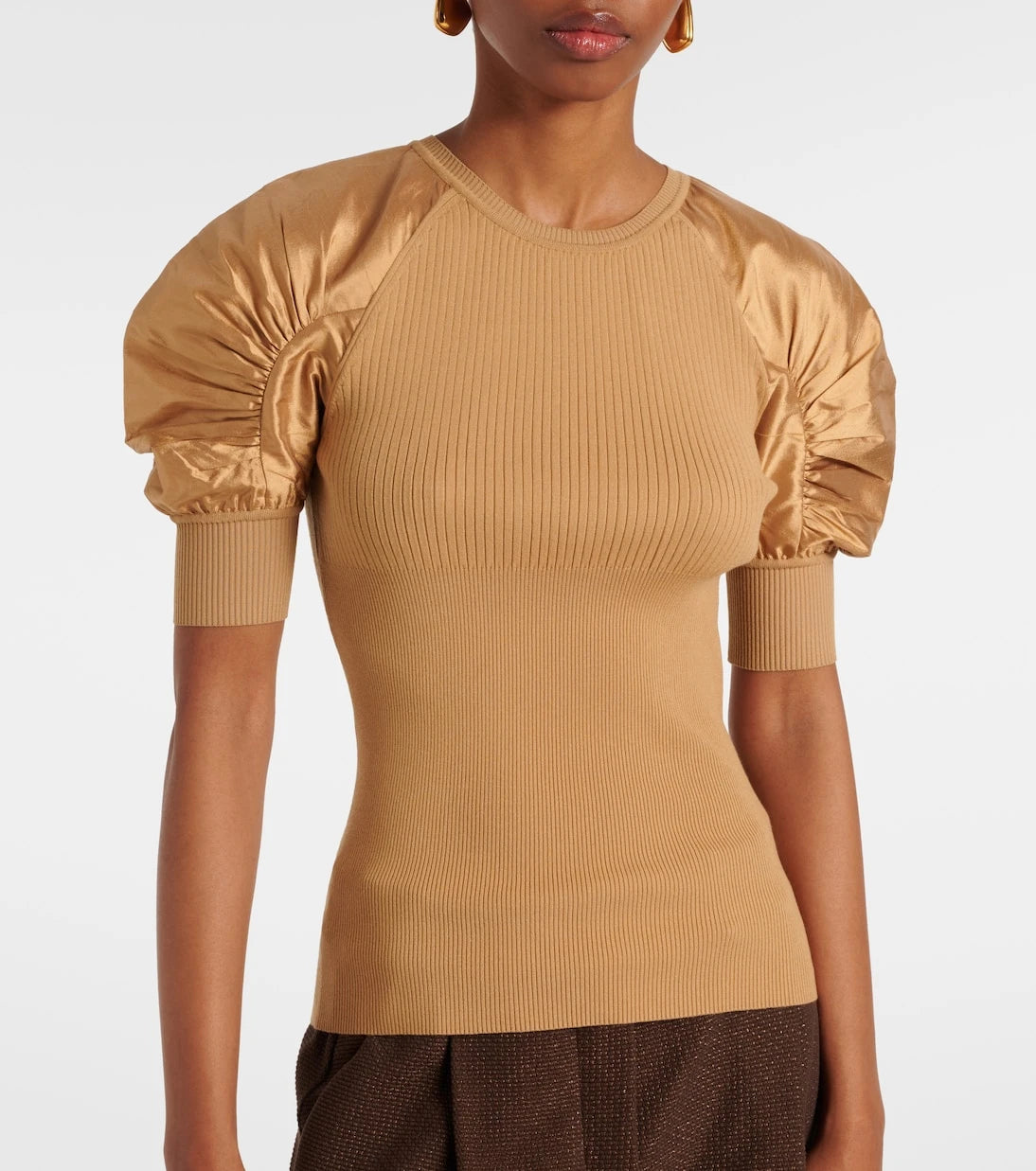 Max Mara - Ribbed-knit crêpe top