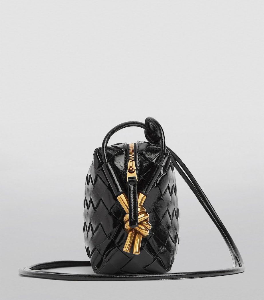 Bottega Veneta Black Mini Leather Loop Camera Bag