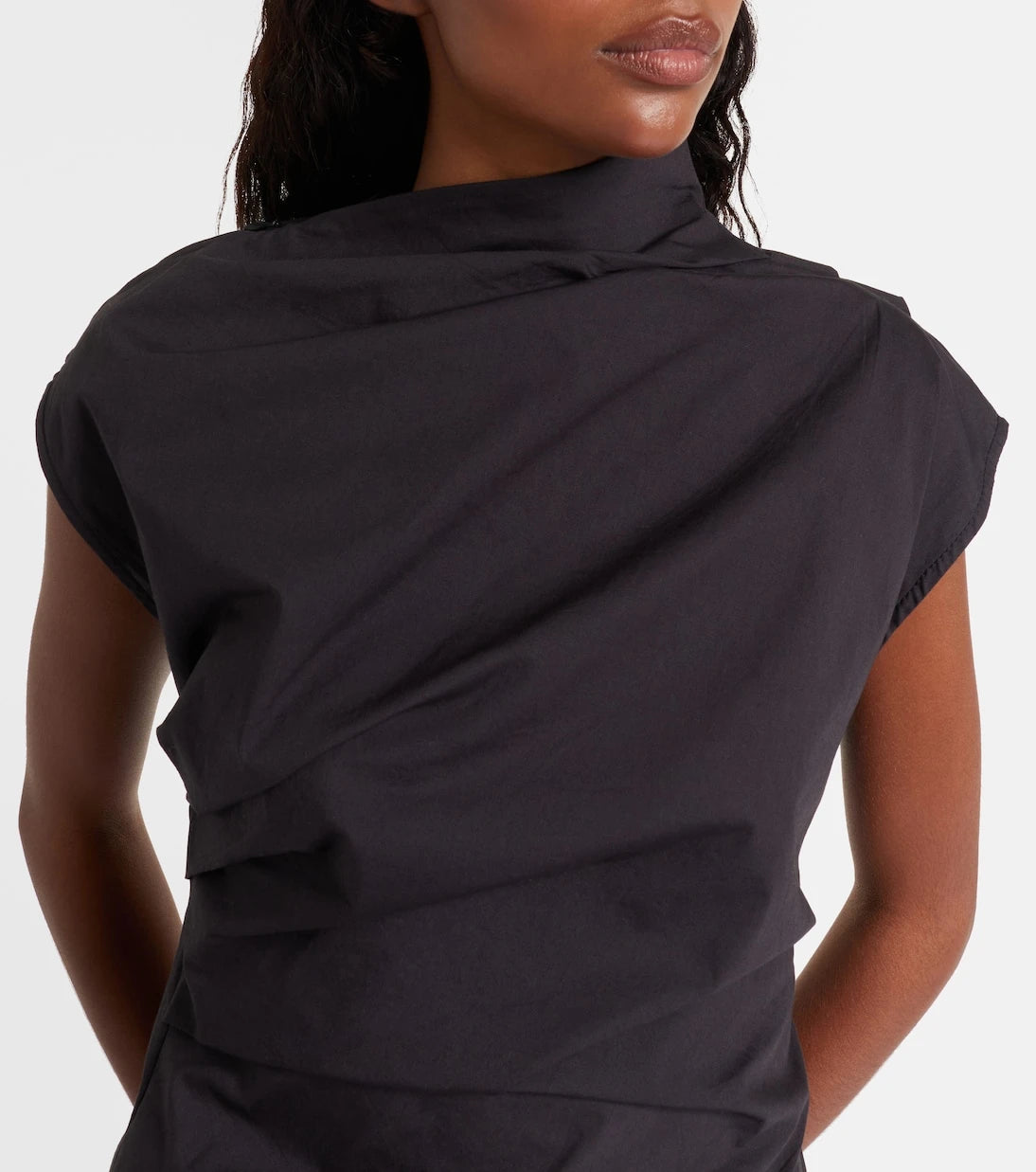 Ganni - Ruched cotton-blend top