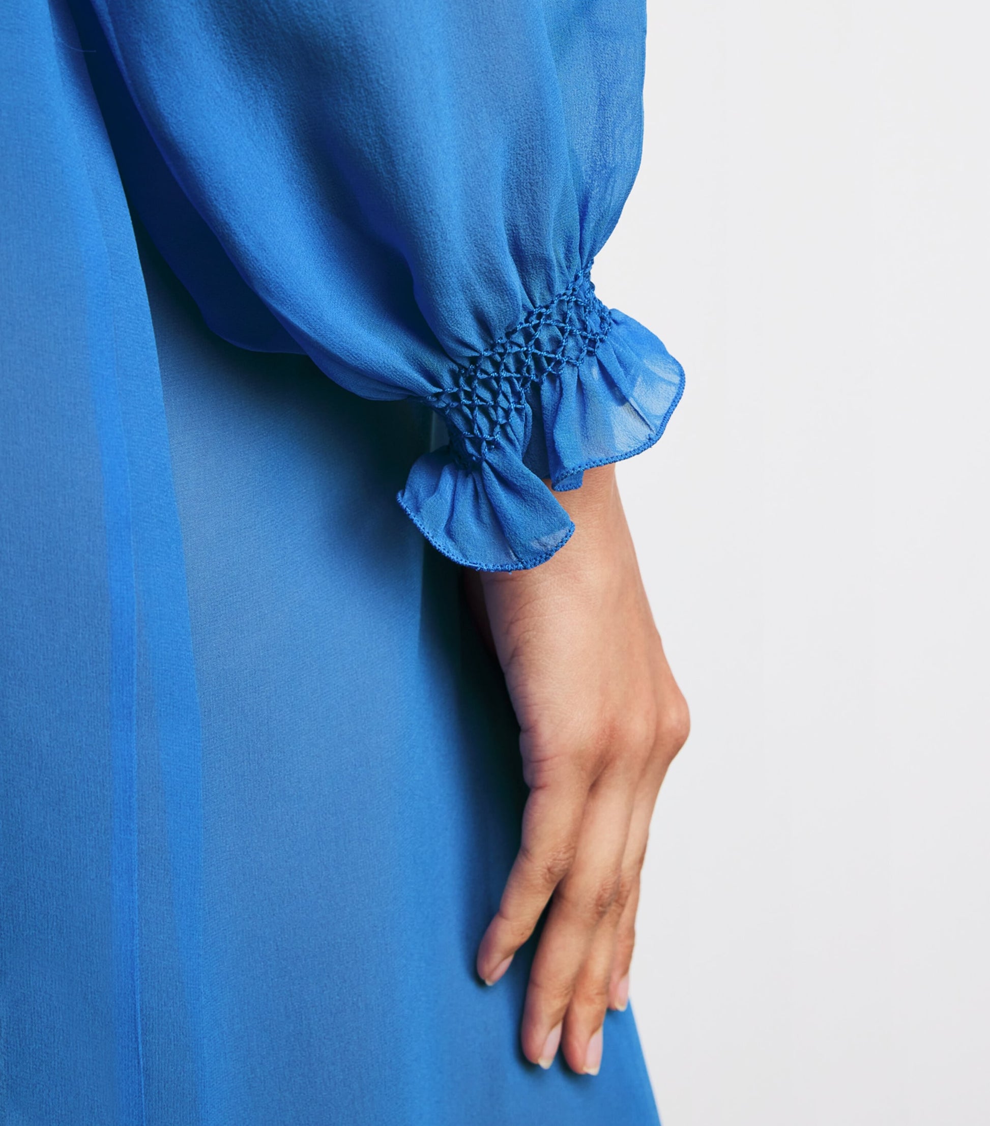 Loretta Caponi Blue Silk Sheer Severa Nightdress