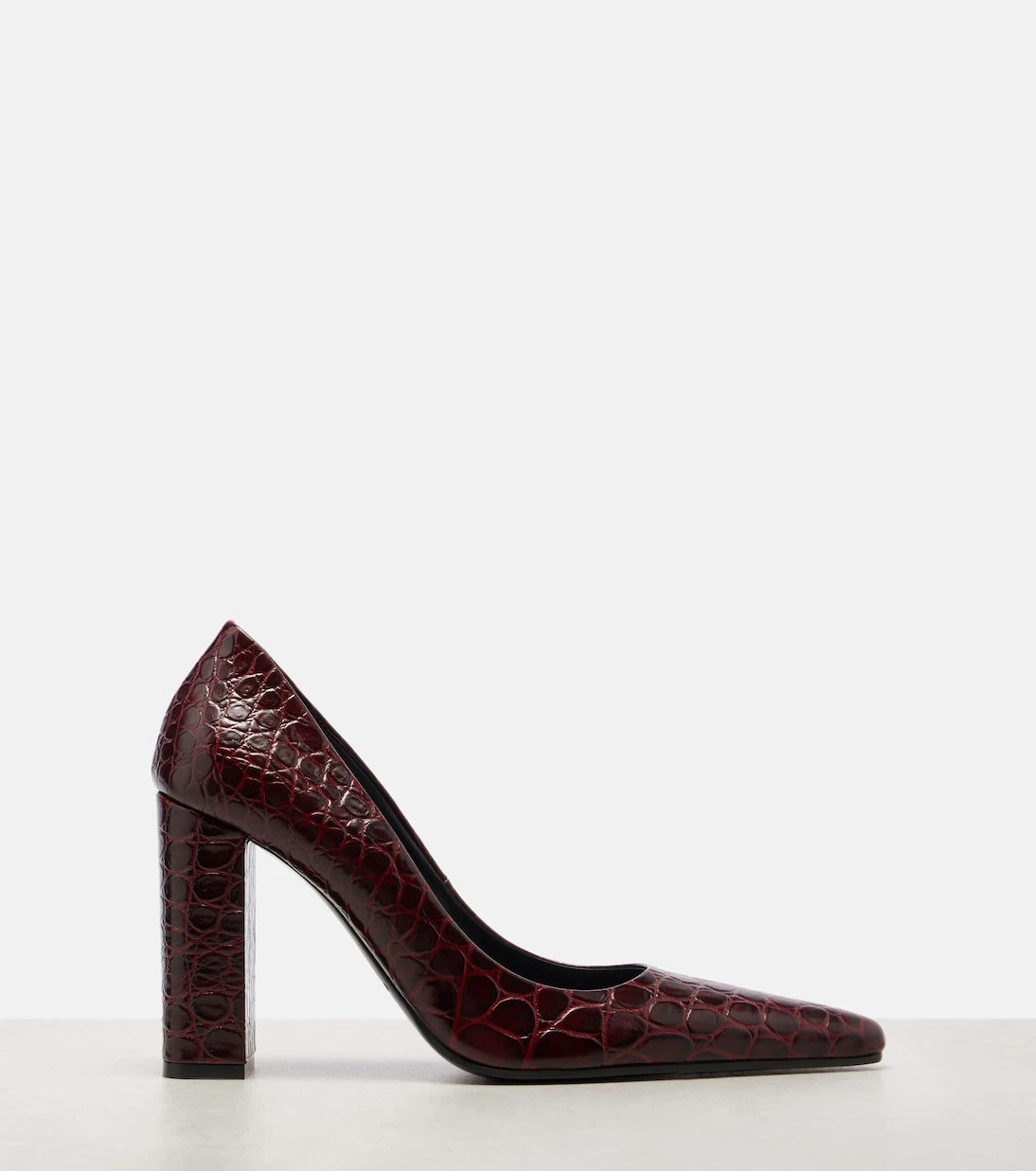 Alaïa - Pointy 90 croc-effect leather pumps