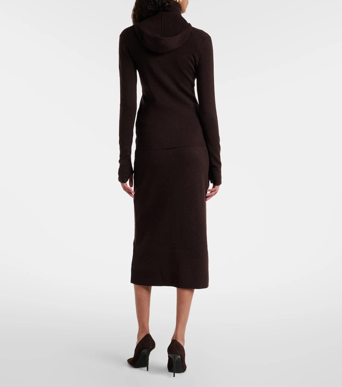 Victoria Beckham - Knitted wool-blend midi skirt