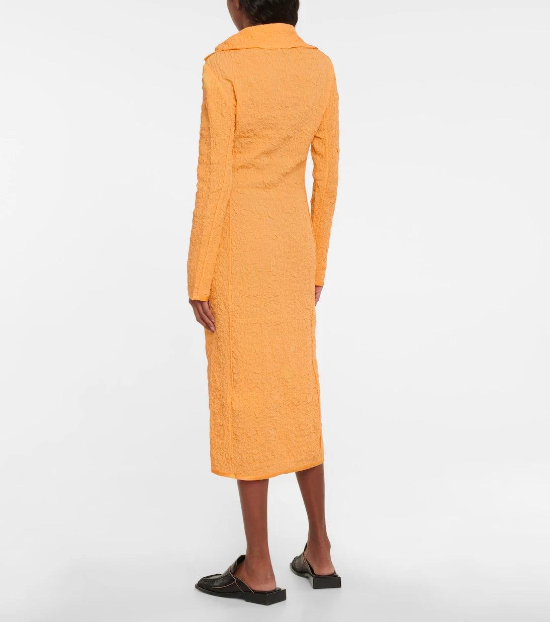 Acne Studios - فستان ميدي قطني مكشكش