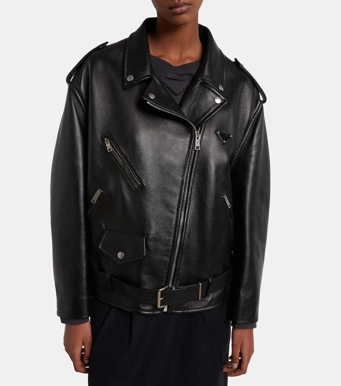 Prada - Leather biker jacket