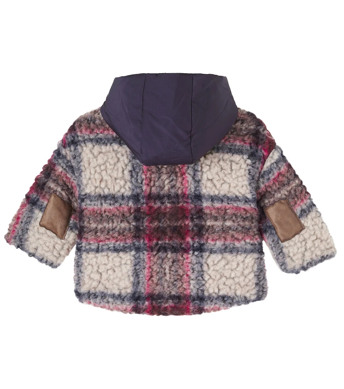 1 + in the Family - Baby Hans checked wool-blend teddy jacket