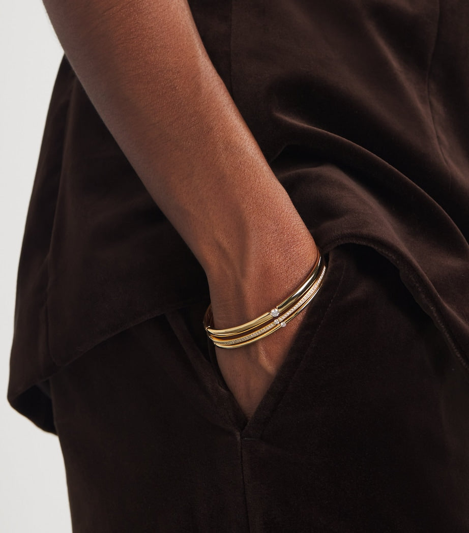 Persée Small Yellow Gold and Diamond Zeus Bangle
