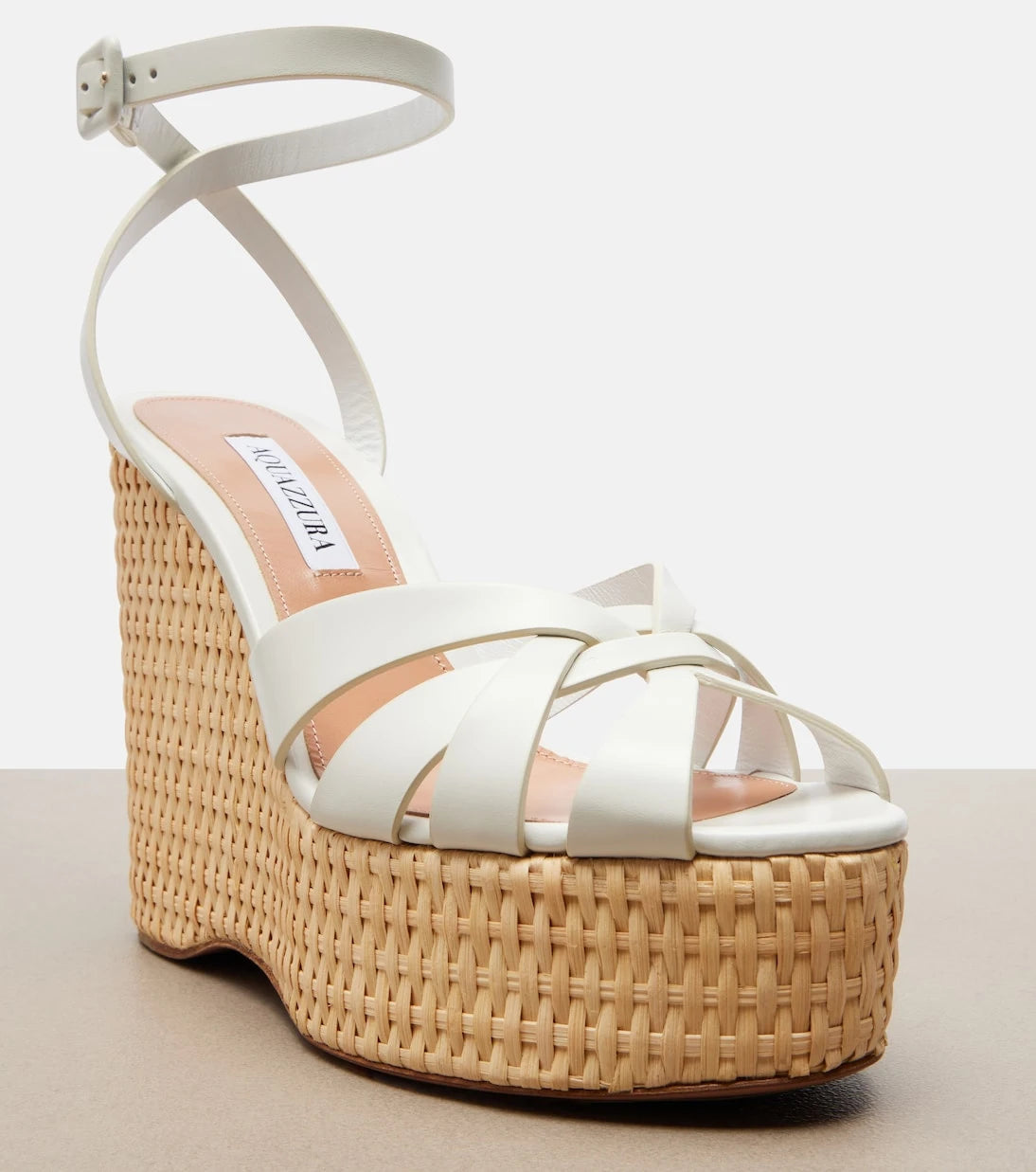 Aquazzura - Copacabana leather wedge sandals