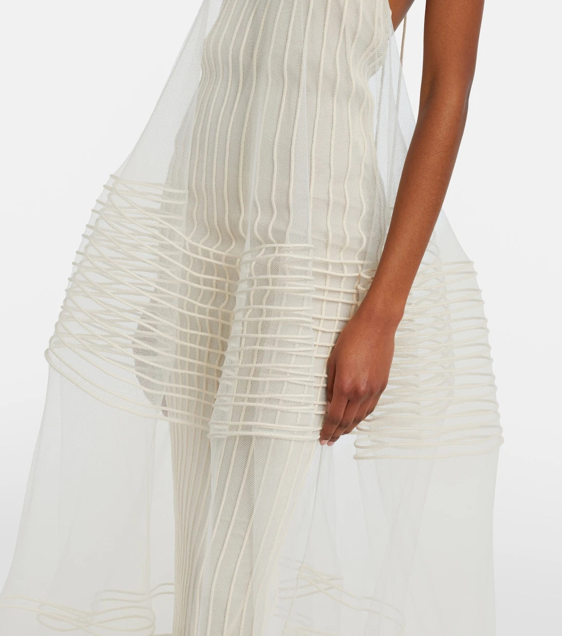 Jacquemus - Epi halterneck tulle maxi dress