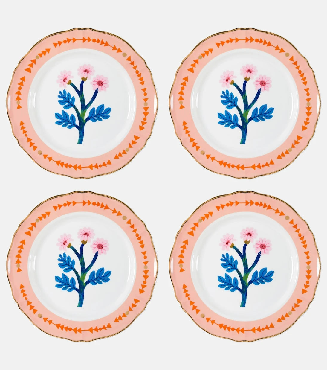 Bitossi - Botanica set of 4 porcelain dinner plates