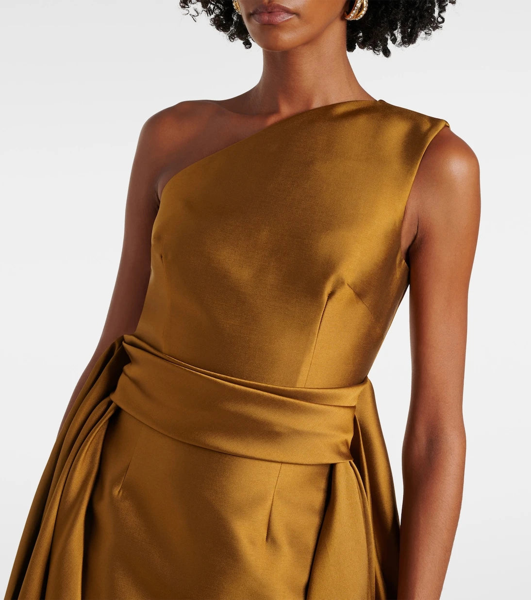 Solace London - Charo one-shoulder twill gown