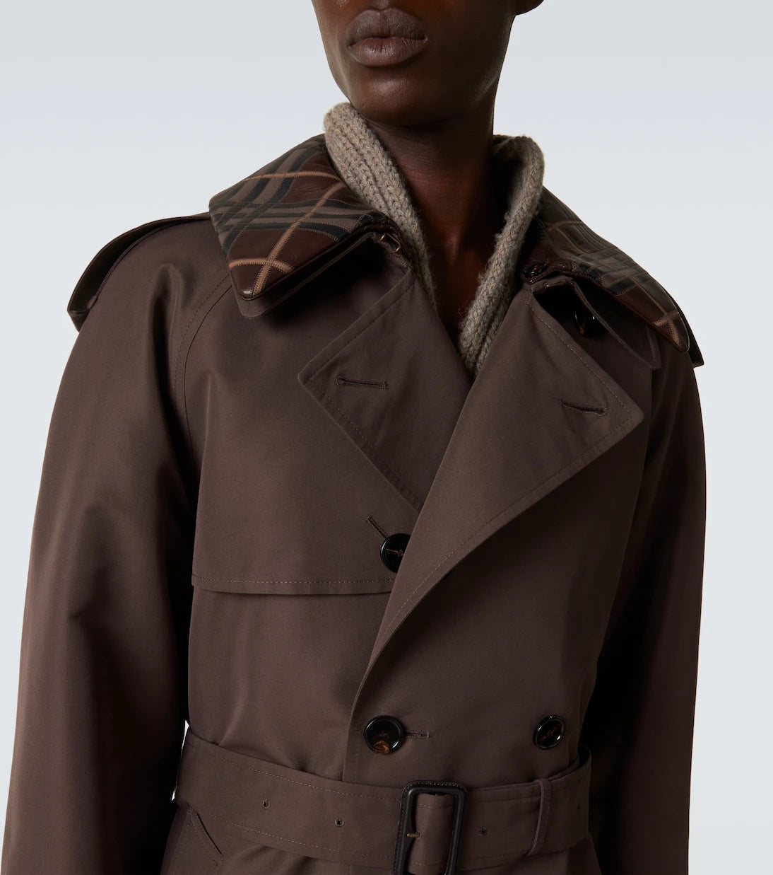 Burberry - Burberry Check silk and cotton trench coat
