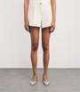White Tweed Pleated Shorts