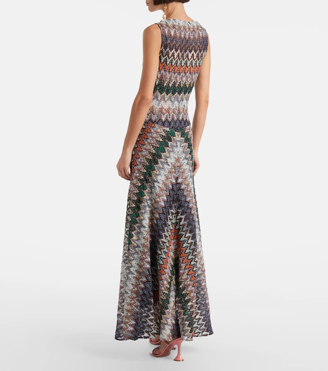Missoni - فستان ماكسي لاميه بتصميم متعرج