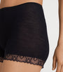 Hanro Black Wool-Silk Woolen Lace Boyleg Briefs