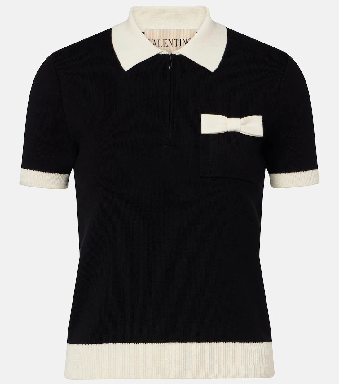 Valentino - Bow-detail cotton polo shirt
