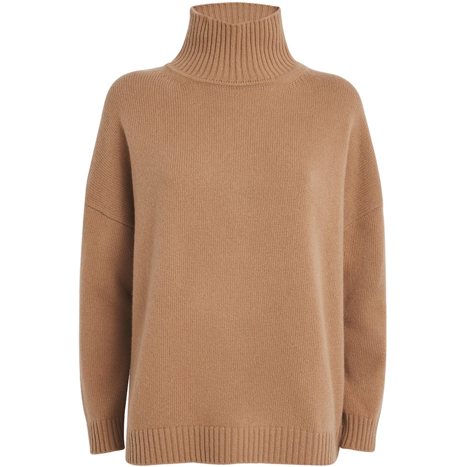 Weekend Max Mara Beige Virgin Wool High-Neck Sweater