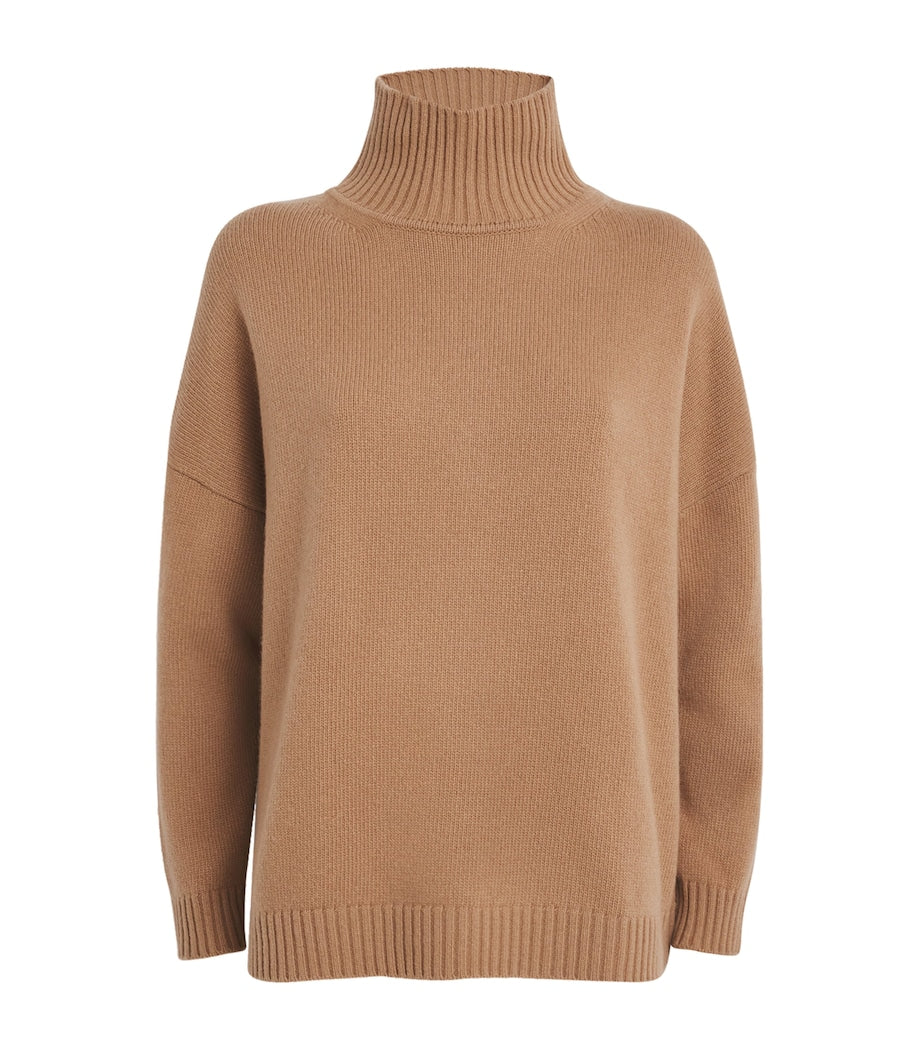 Weekend Max Mara Beige Virgin Wool High-Neck Sweater