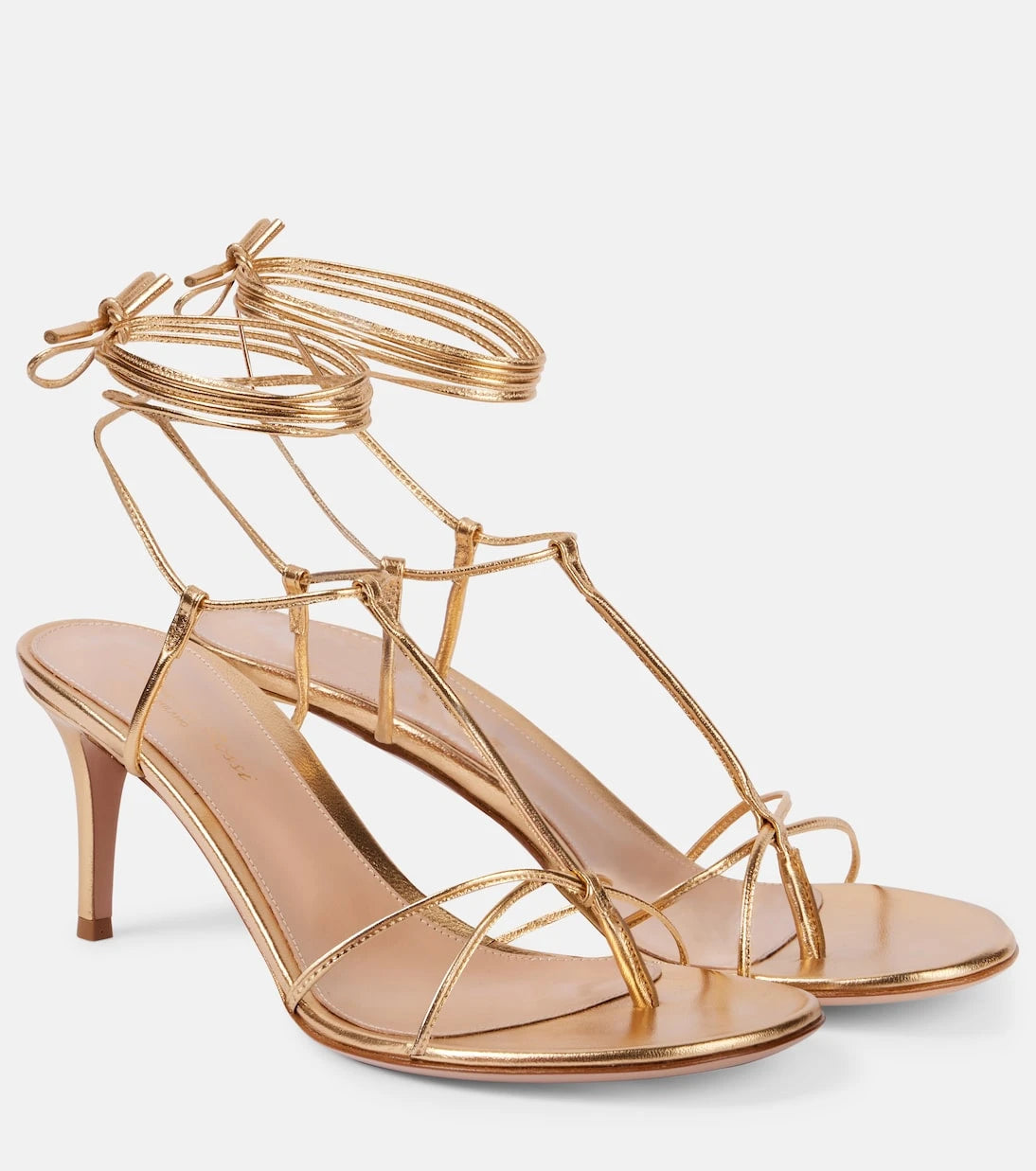 Gianvito Rossi - 70 metallic leather thong sandals