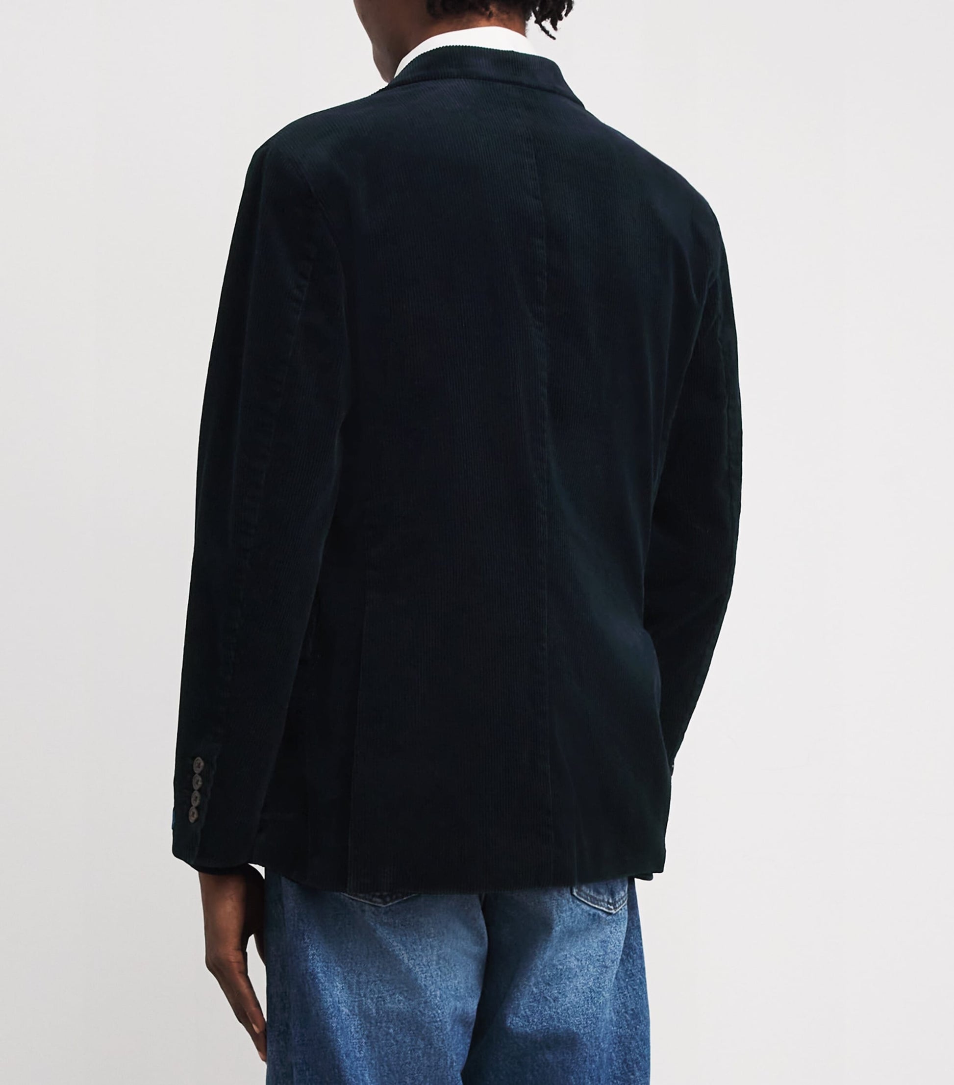 Corduroy Single-Breasted Blazer NAVY