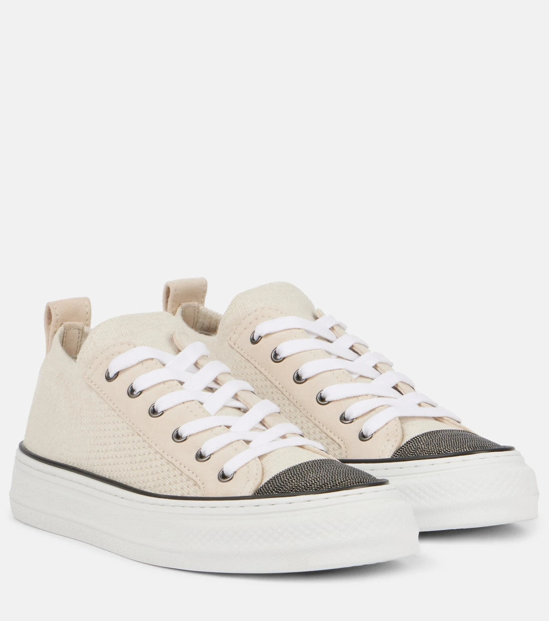 Brunello Cucinelli - Monili suede-trimmed low-top sneakers