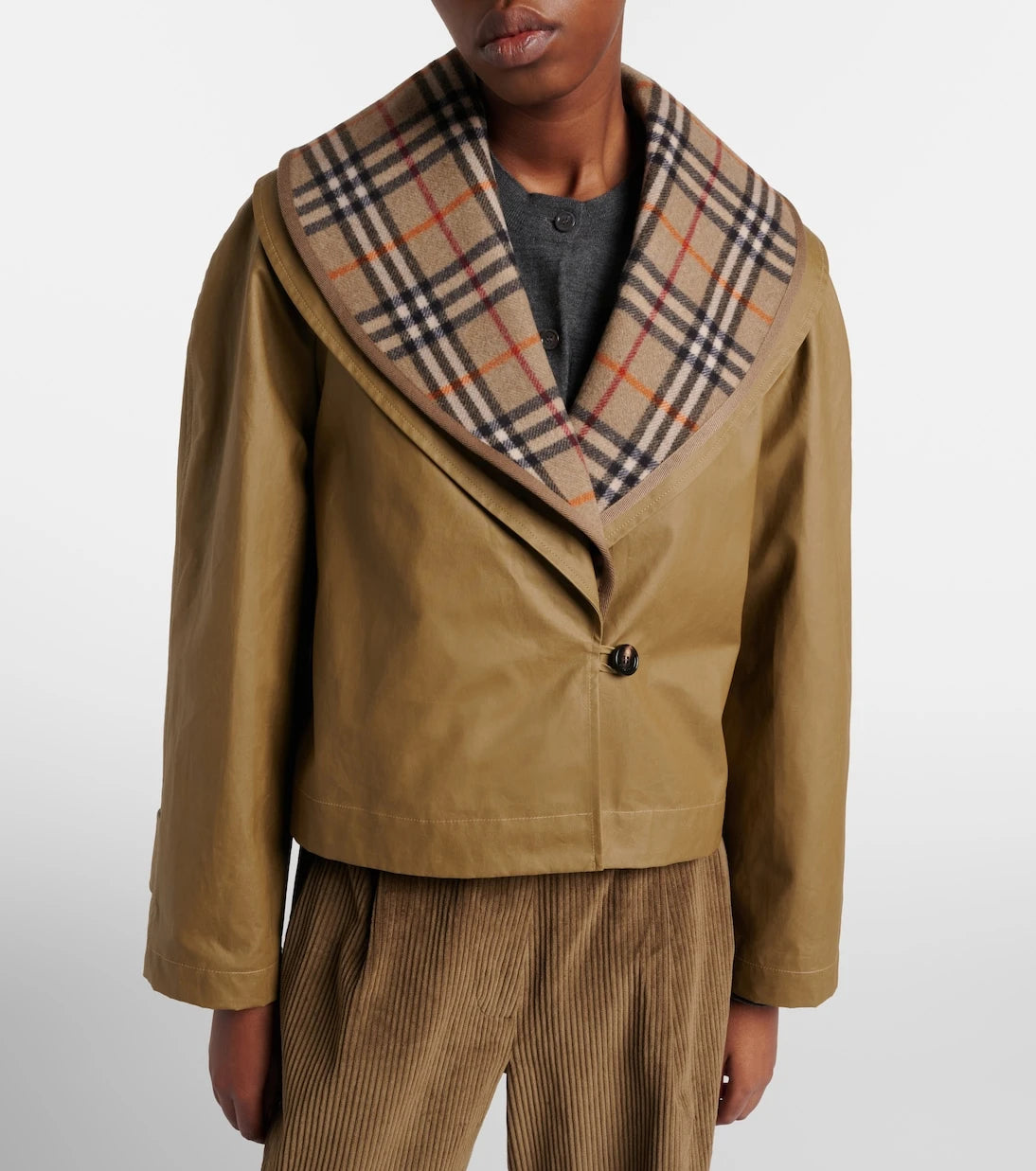 Burberry - سترة قطنية كاروهات من Burberry