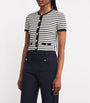 Cotton-Blend Striped Top ECRU/NAVY BLUE