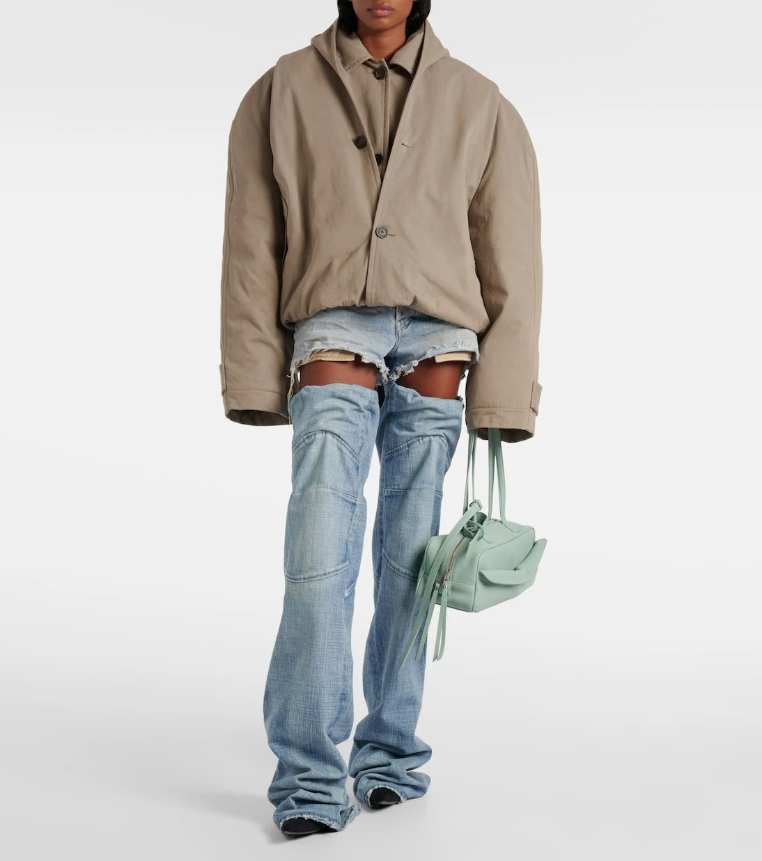 Balenciaga - حقيبة كتف Carrie Small من الجلد