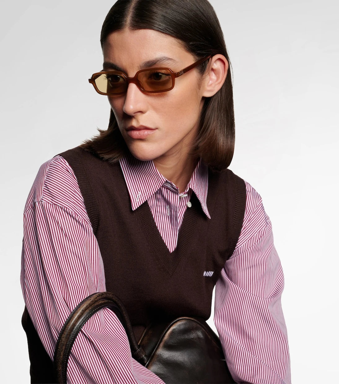Miu Miu - Logo rectangular sunglasses