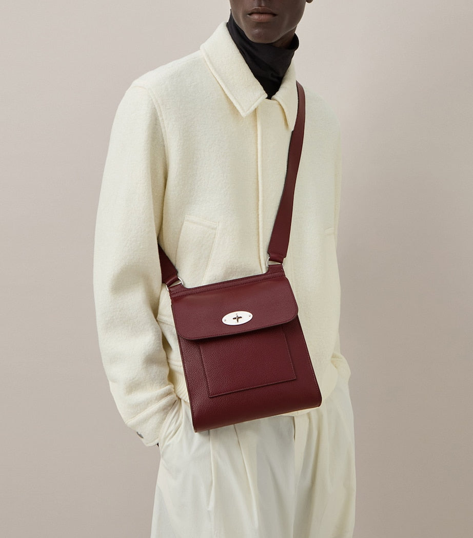 Mulberry Burgundy Leather Antony Messenger Bag