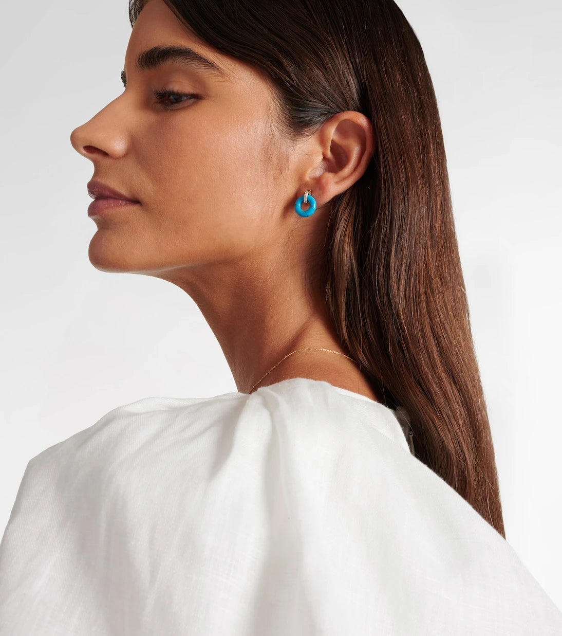 Mateo - 14kt gold earrings with turquoise and diamonds