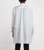 Max Mara White Silk Stripe Mini Shirt Dress