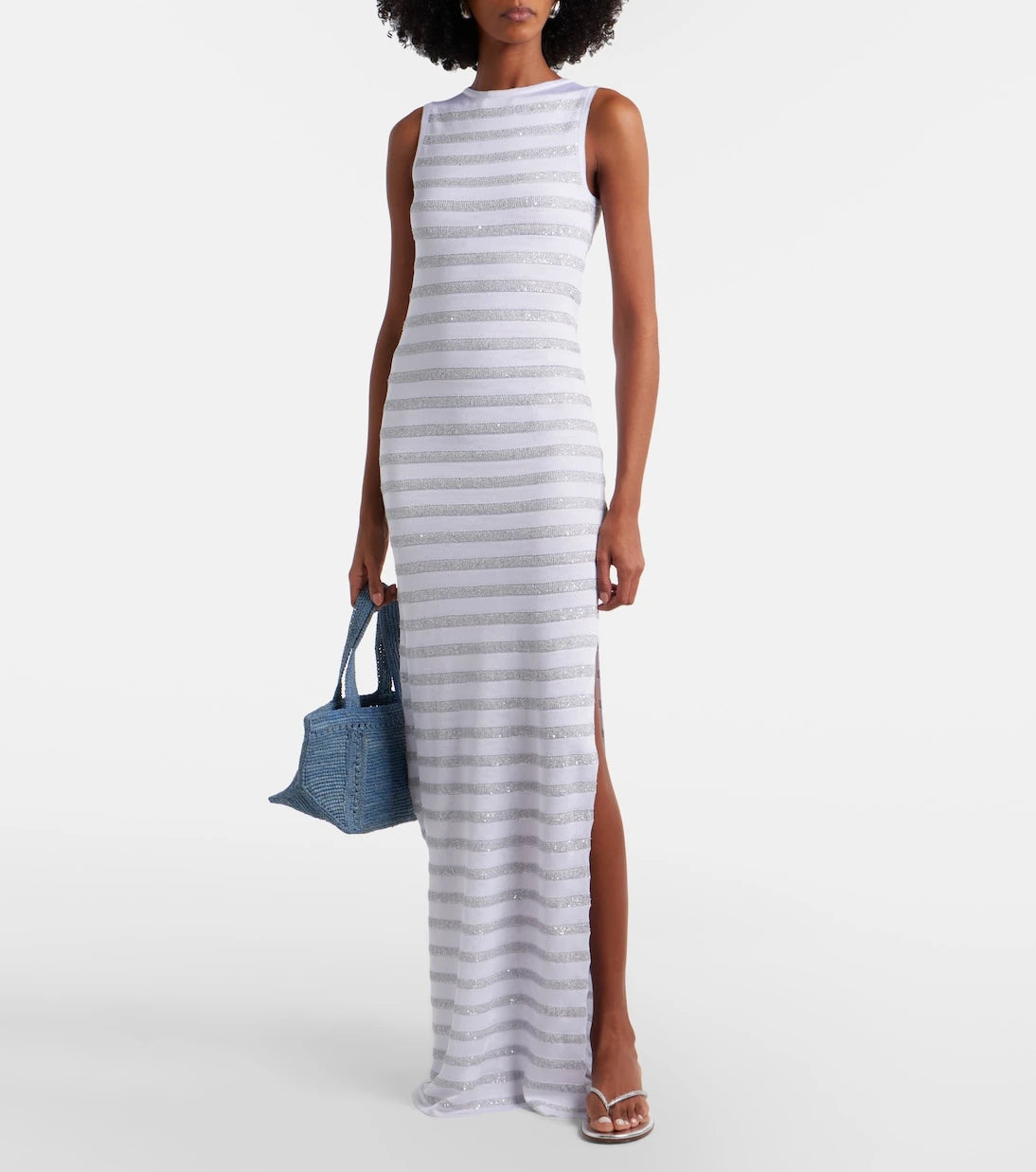 Missoni - فستان طويل مخطط بترتر