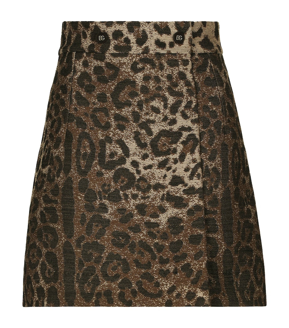 Multi Leopard Print Mini Skirt
