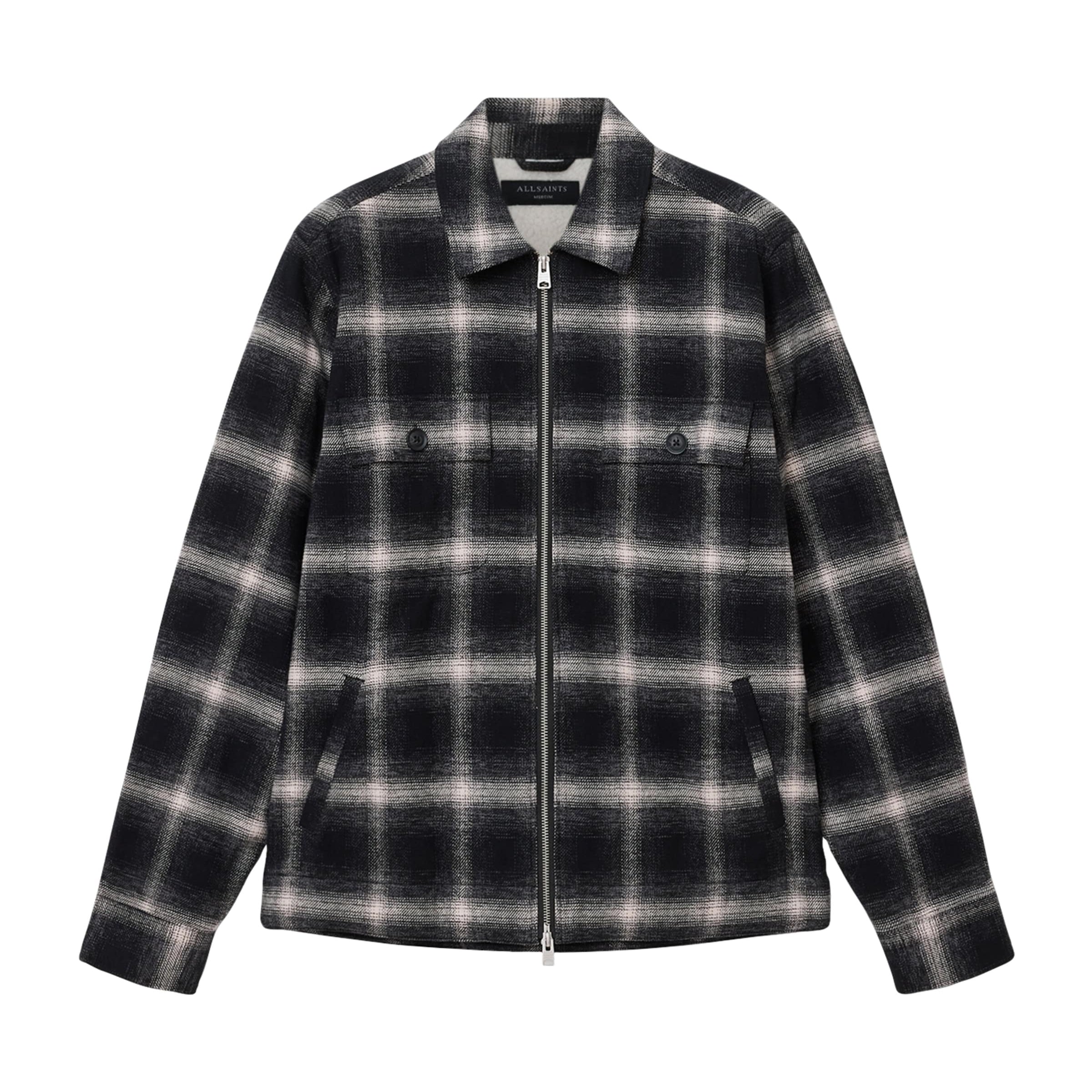 Black Organic Cotton Check Bayo Jacket
