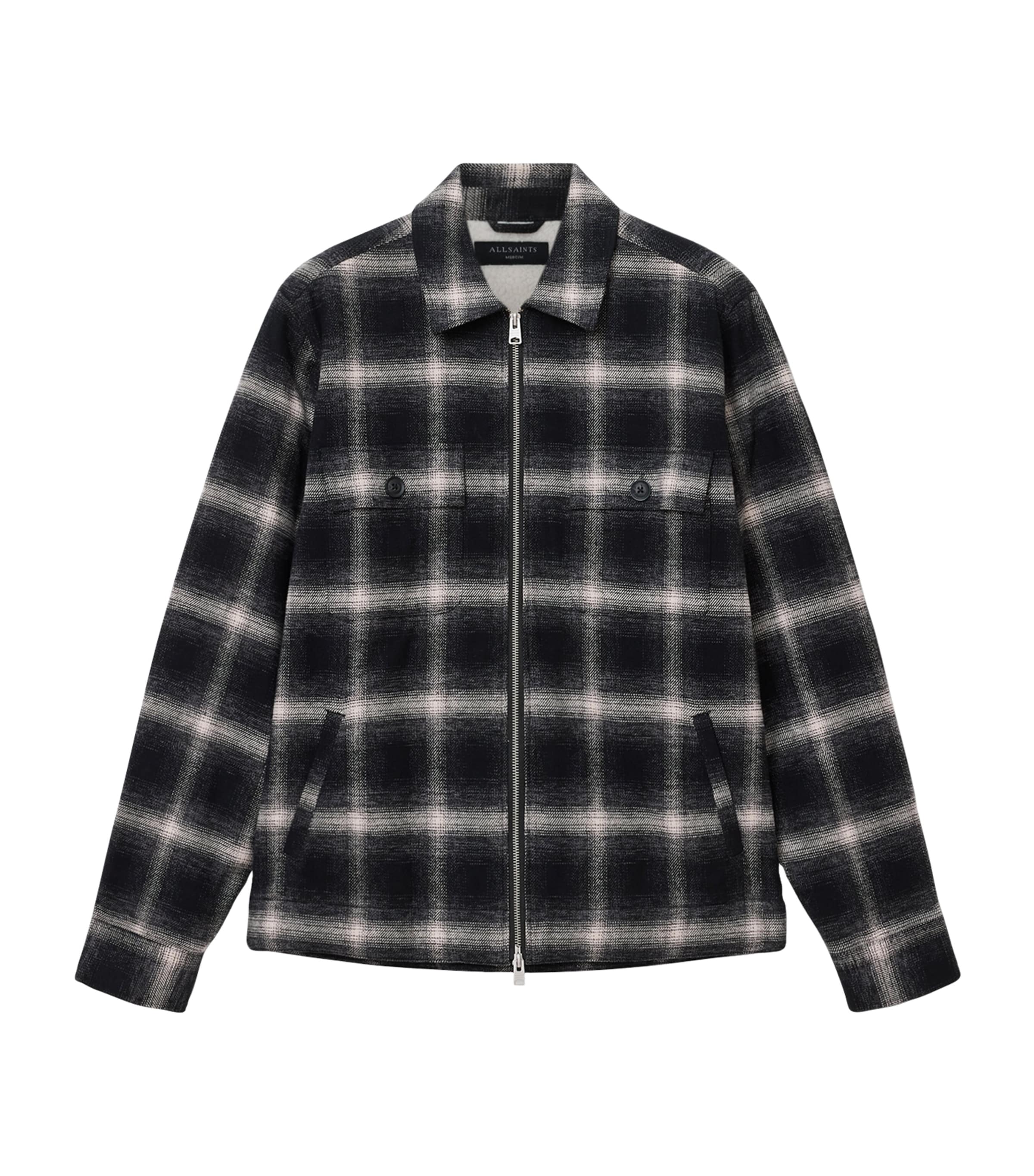 Black Organic Cotton Check Bayo Jacket