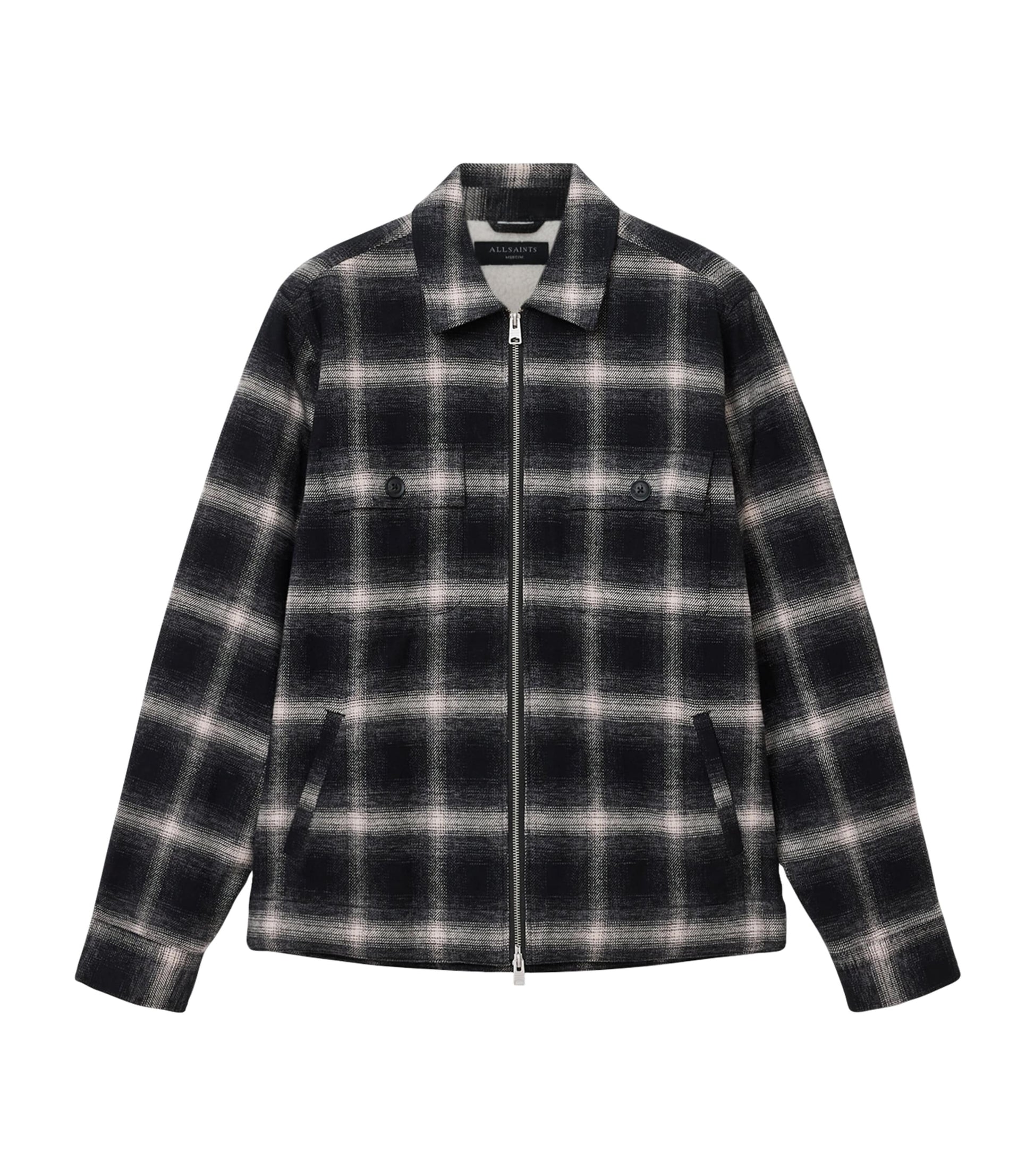 Black Organic Cotton Check Bayo Jacket