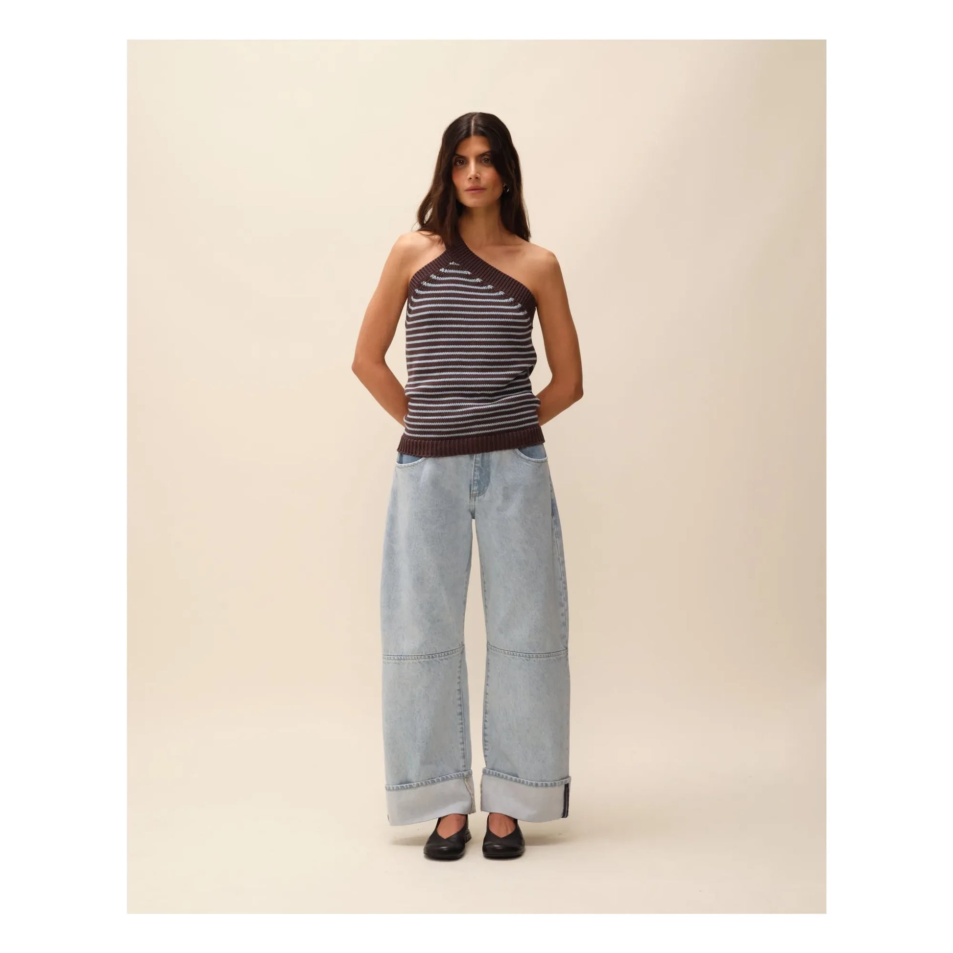 Nitah - Jimmy Stripes Top | Brown