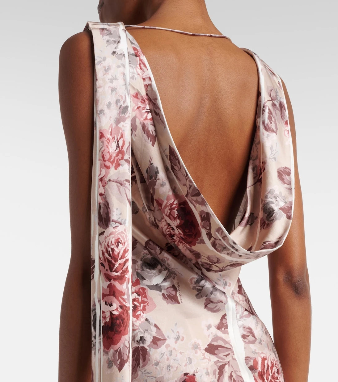 Acne Studios - Scarf-detail floral midi dress