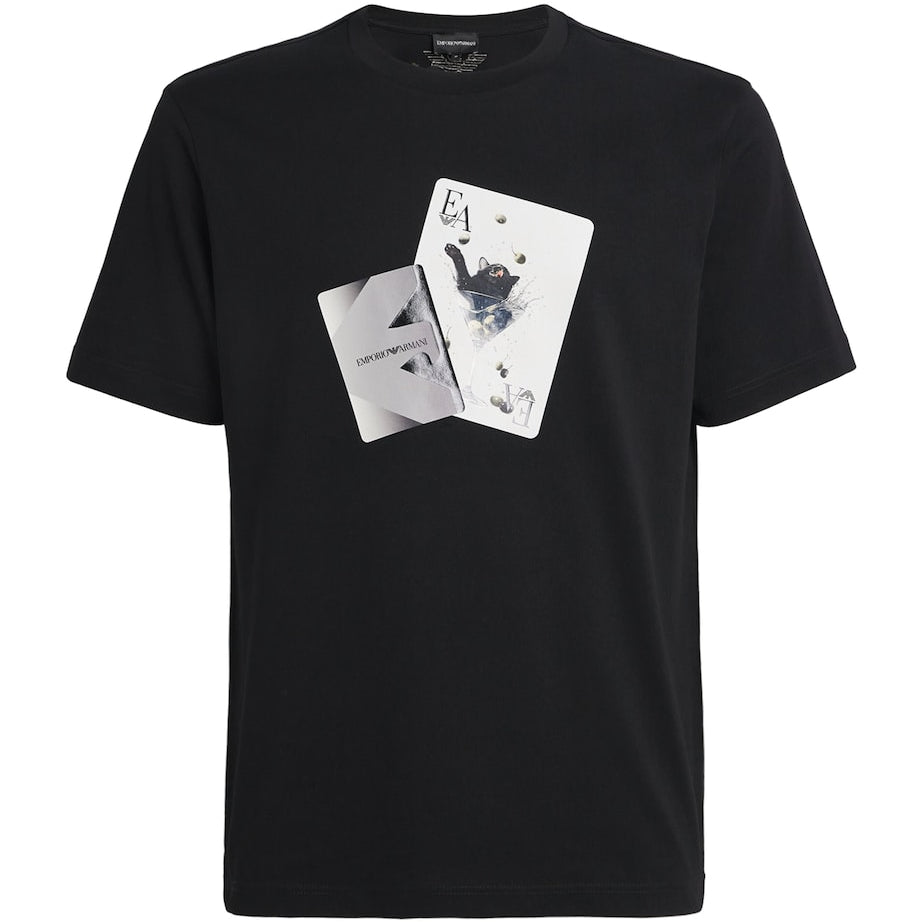 Cotton Card Print T-Shirt