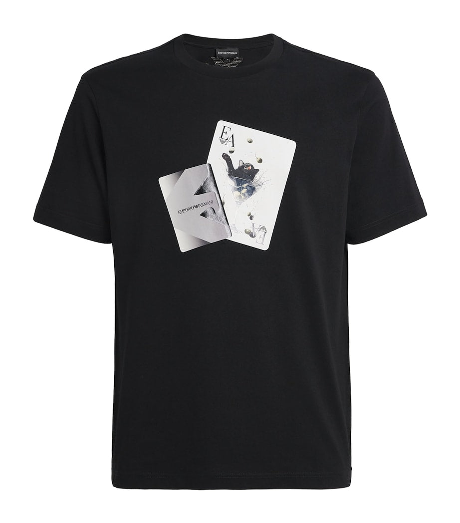 Cotton Card Print T-Shirt