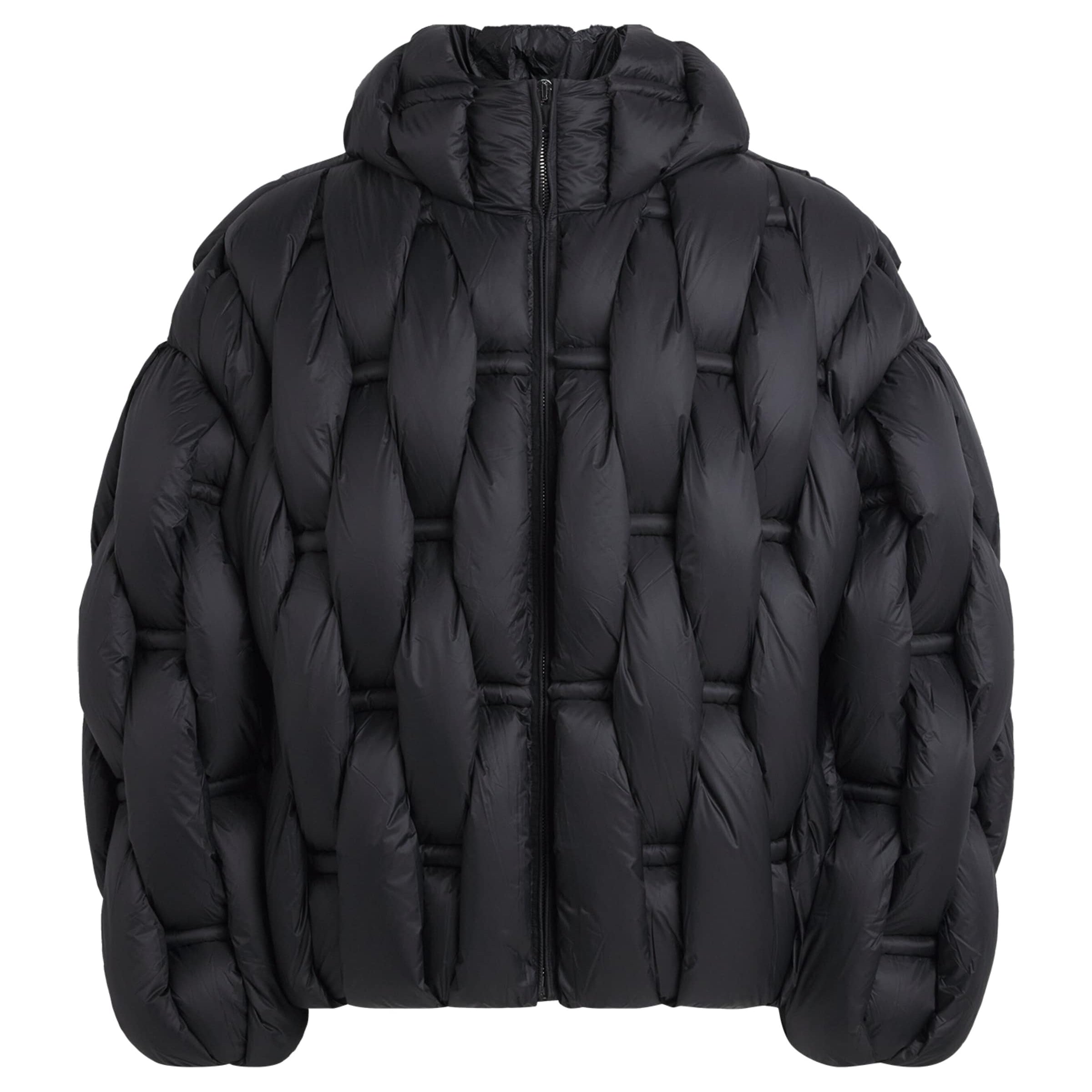 Raxxy Black 3D Down-Filled Woven Puffer Jacket
