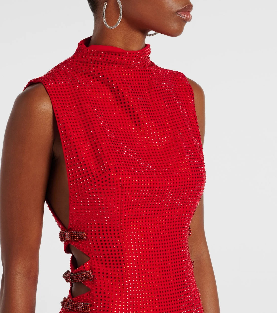 Self-Portrait - Embellished cutout crêpe gown