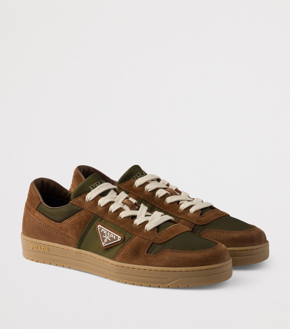 Suede and Re-Nylon Downtown Sneakers