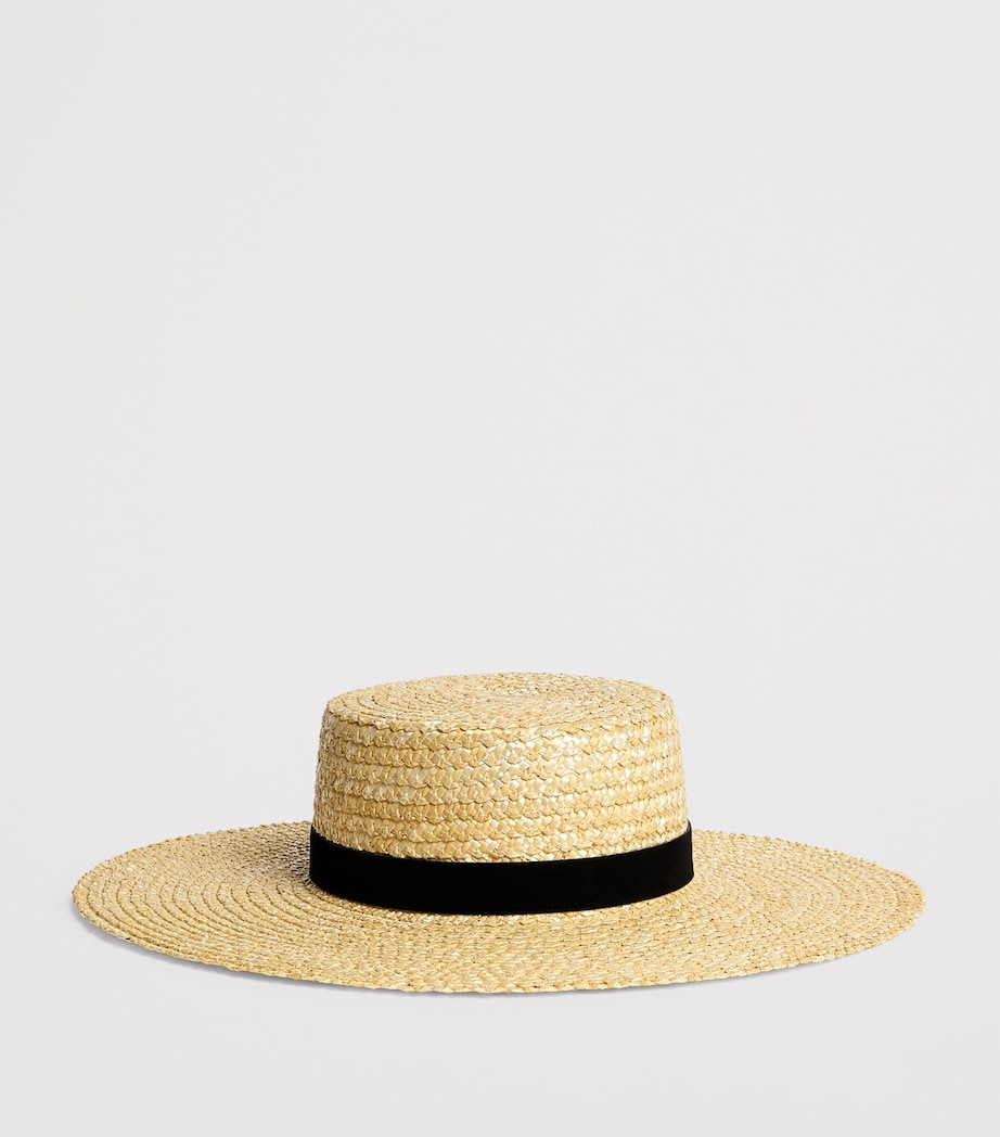 Raffia Mira Boater Hat