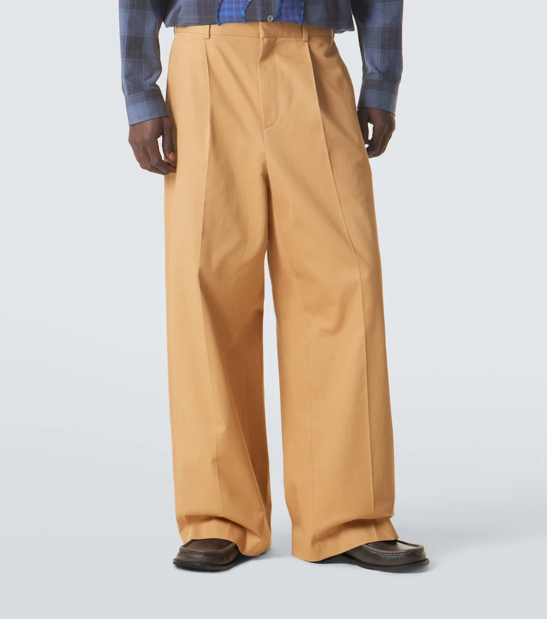 Loewe - Pleated cotton gabardine wide-leg pants