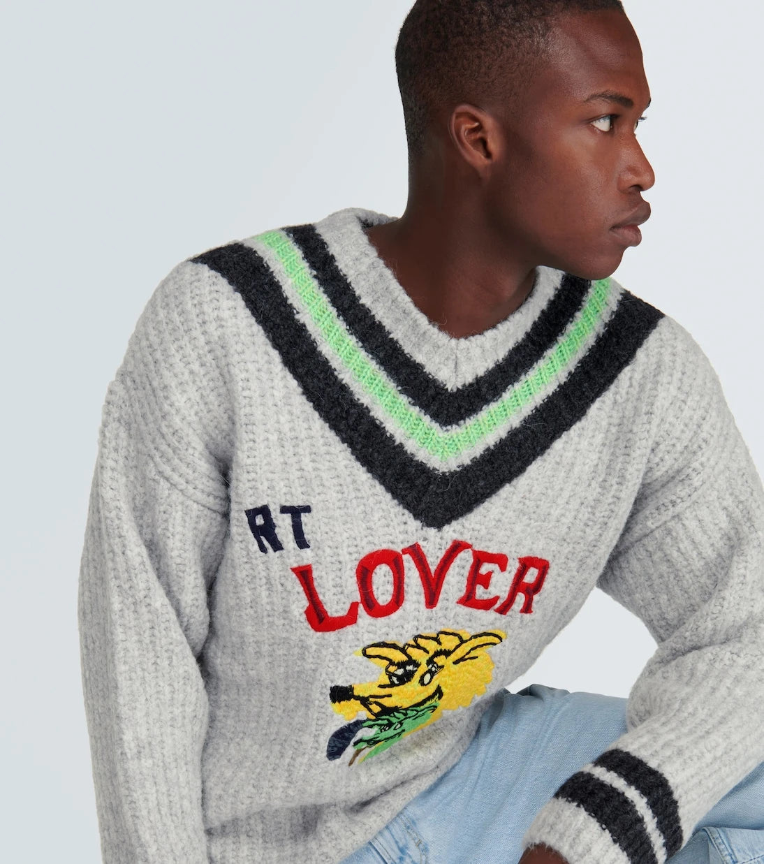 ERL - Embroidered wool-blend sweater