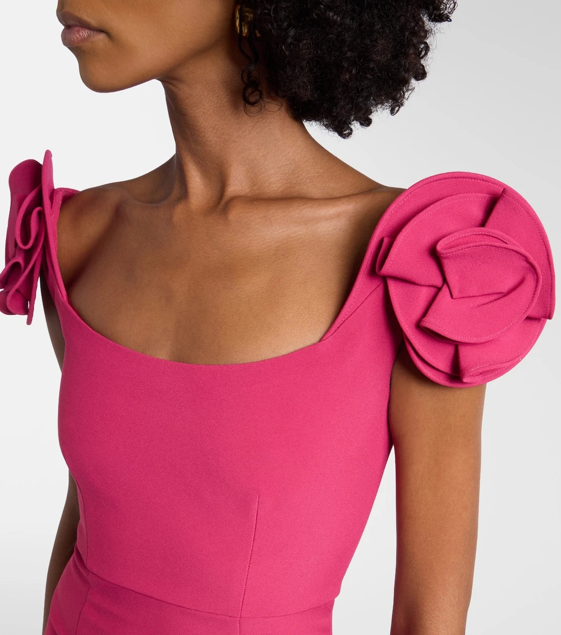Roland Mouret - Floral-appliqué bustier dress